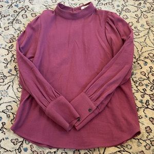 MOUSSY Button Back Puff Sleeve Blouse